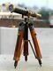 10 Antique Vintage Maritime 10 Brass Telescope With Wooden Tripod Stand Item