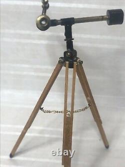 112 Vintage Artisan Handcrafted Tripod Telescope Dollhouse Miniature