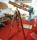 18 Floor Telescope Tripod Brass Standing Wooden With Stand Nautical Antique