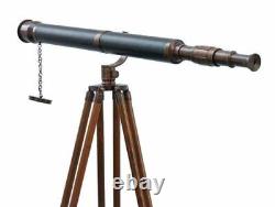 18 Inch Premium Brass Telescope With Wooden Tripod Vintage Marine Scope Shiny