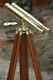 18 Vintage Brass 1920s Binoculars With Wooden Tripod Adjustable Floor Stand