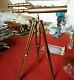 18 Vintage Double Barrel With Wooden Tripod Stand Nautical Spyglass For Decor