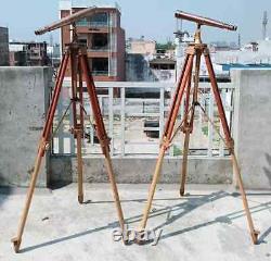 1920s Brass Nautical Binoculars with Wooden Tripod Antique Brass Binoculars