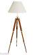 1940's Vintage Tripod Floor Lamp Includes Shade, Edison Bulb, Expedited Ship