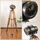 1950s Railway Signal Light On A Vintage Wooden Videography Tripod Floor Lamp