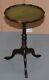 1 Of 2 Bevan Funell Green Leather Vintage Mahogany Tripod Lamp Side End Tables