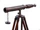 30 Nautical Telescope With Wooden Tripod Stand Vintage Spyglass For Home Decor