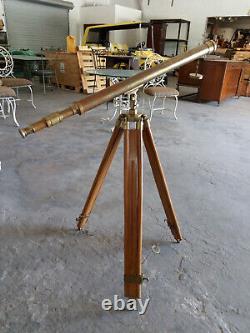 39 Brass Marine Vintage Looking Solid Brass Telescope & Adjustable Wood Tripod
