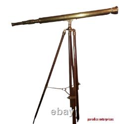 39 Brass Marine Vintage Looking Telescope Navy With Wooden Tripod Stand Decor