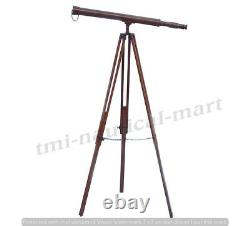 39 Inch Antique Brass Telescope Nautical Spyglass Large With Wooden Tripod