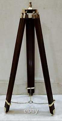 39 Inch Telescope With Wooden Tripod Stand Nautical Wood Floor Standing Brass