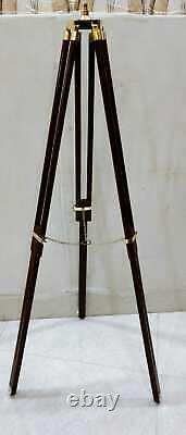 39 Inch Telescope With Wooden Tripod Stand Nautical Wood Floor Standing Brass