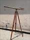 39 Vintage-style Brass Double Barrel Telescope With Adjustable Wooden Tripod