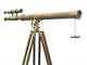 39 Inch Telescope With Wooden Tripod Stand Antique Nautical Floor Standing