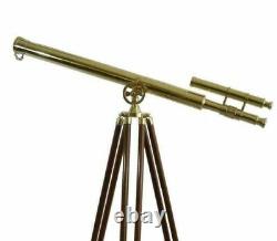 39 inches Telescope Nautical Brass Wooden Tripod/Stand Antique Spyglass Vintage