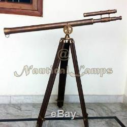 39'' large Nautical Vintage Marine Brass Maritime Telescope With Tripod Stand