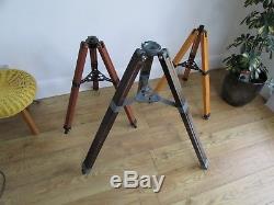 3 Wooden Vintage Telescope Tripods, ideal lighting, home decor etc