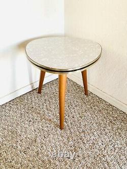 50s Mid Century Plant Stand Table Tripod Side End Table Vintage Atomic