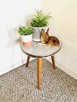 50s Mid Century Plant Stand Table Tripod Side End Table Vintage Atomic