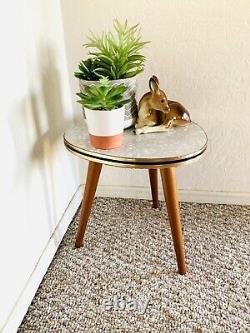 50s Mid Century Plant Stand Table Tripod Side End Table Vintage Atomic