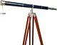 60 Nautical Floor Standing Solid Brass Telescope With Wooden Tripod Stand