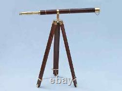 60 Vintage Nautical Brass Floor Standing Telescope Admiral WithWooden Tripod Gift
