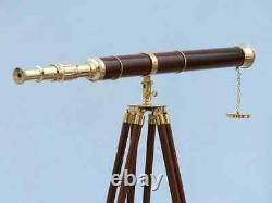60 Vintage Nautical Brass Floor Standing Telescope Admiral WithWooden Tripod Gift