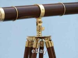 60 Vintage Nautical Brass Floor Standing Telescope Admiral WithWooden Tripod Gift