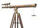64telescope Nautical Antique Floor Standing Brass Telescope With Wooden Tripod