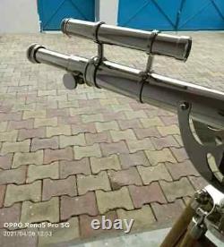 64 Vintage Nautical Floor Big Standing Brass Telescope With Wooden Tripod Stand