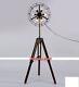 6 Holder Fan Lamp With Handmade Wooden Tripod Vintage Home Standing Lamp Item