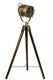Active Vintage Nautical Wooden Tripod Floor Lamp Antique Standing Searchlight