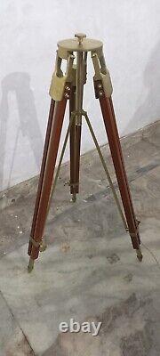 Almunium& Wooden Tripod Nautical Vintage Theater Stage Industrial Nautical Stand