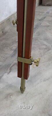 Almunium& Wooden Tripod Nautical Vintage Theater Stage Industrial Nautical Stand