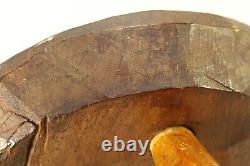 = Antique 19th C. Round Tripod Milking Stool, Great New England Primitive