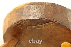 = Antique 19th C. Round Tripod Milking Stool, Great New England Primitive