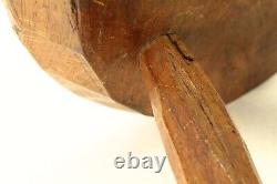 = Antique 19th C. Round Tripod Milking Stool, Great New England Primitive