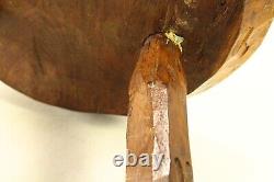 = Antique 19th C. Round Tripod Milking Stool, Great New England Primitive