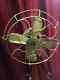 Antique Brass Fan With Wooden Tripod Stand Working Nautical For Home Office Use