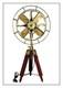 Antique Brass Golden Nautical Adjustable Hight Vintage Look Tripod Table Fan