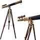 Antique Brass Telescope Floor Standing 25 Inch With Wooden Tripod Stand