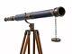 Antique Brass Nautical Floor Standing Brass 39 Inch Telescope With Wooden Tripod