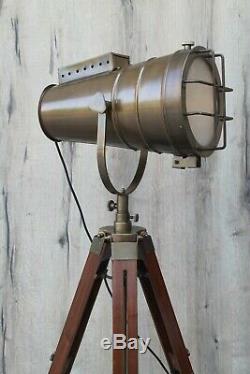 Antique British Brown Vintage Design Tripod Floor Lamp