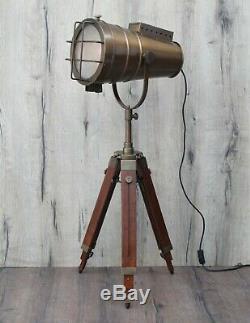 Antique British Brown Vintage Design Tripod Floor Lamp