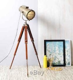 Antique Brown Vintage Tripod Floor Lamp