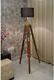 Antique Floor Lamp Without Shade Vintage Wooden Tripod Stand Nautical Home Decor