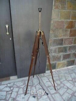 Antique Floor Lamp Wooden Tripod Lamp Stand Nautical Tripod Shade Tripod