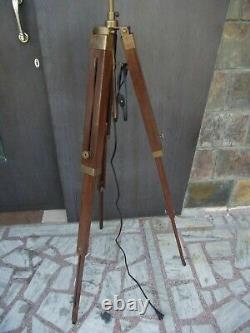 Antique Floor Lamp Wooden Tripod Lamp Stand Nautical Tripod Shade Tripod