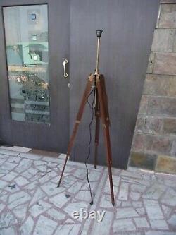 Antique Floor Lamp Wooden Tripod Lamp Stand Nautical Tripod Shade Tripod