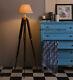 Antique Floor Shade Lamp Vintage Brown Wooden Tripod Stand Designer Home Decor